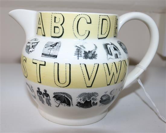 Eric Ravilious for Wedgwood. An alphabet series milk jug, 10cm